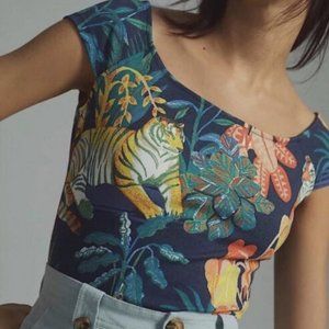 Anthropologie Maeve Off The Shoulder Tiger Top